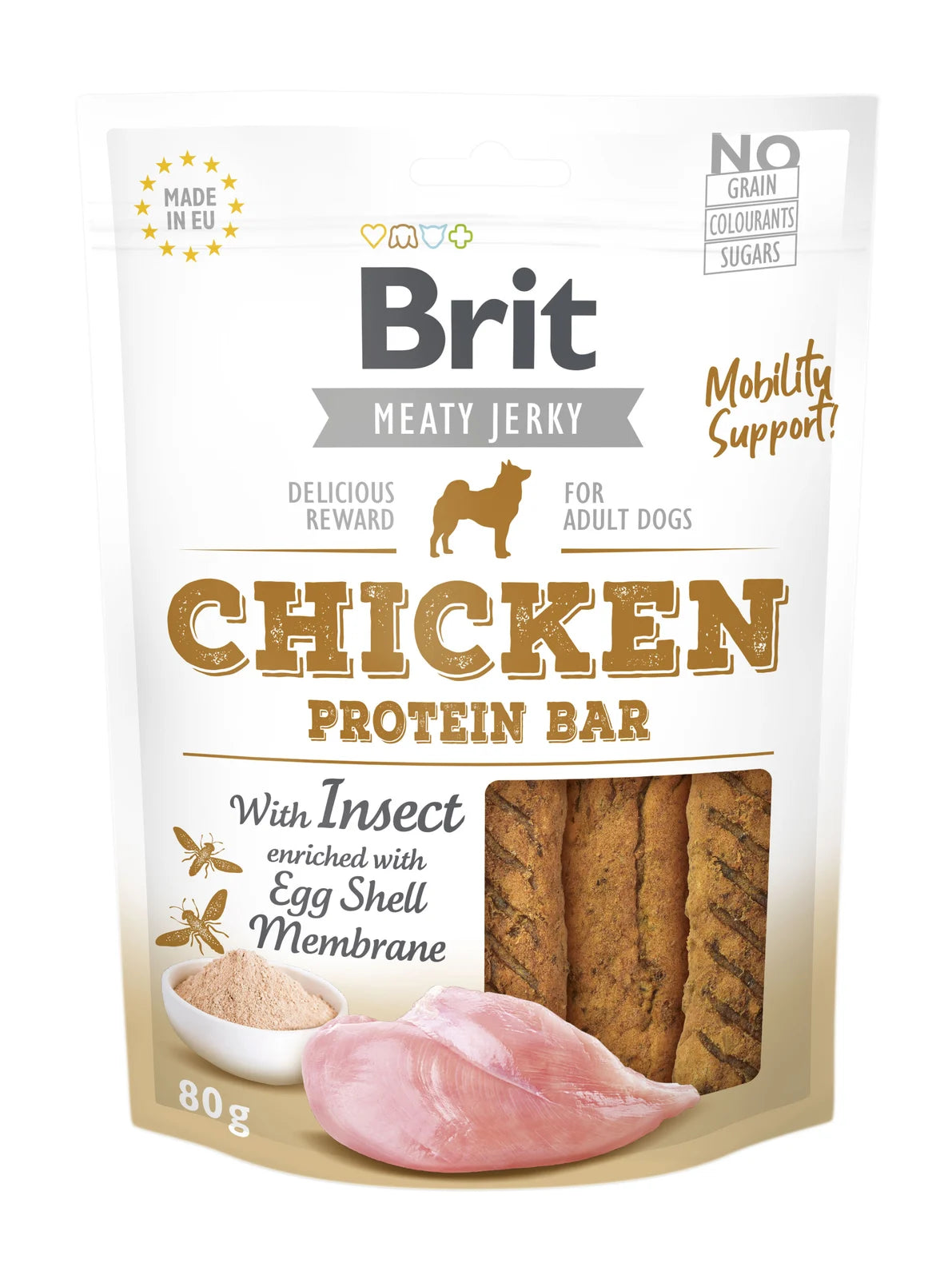 BRIT JERKY Chicken Protein Bar - 85% chicken and insects meat