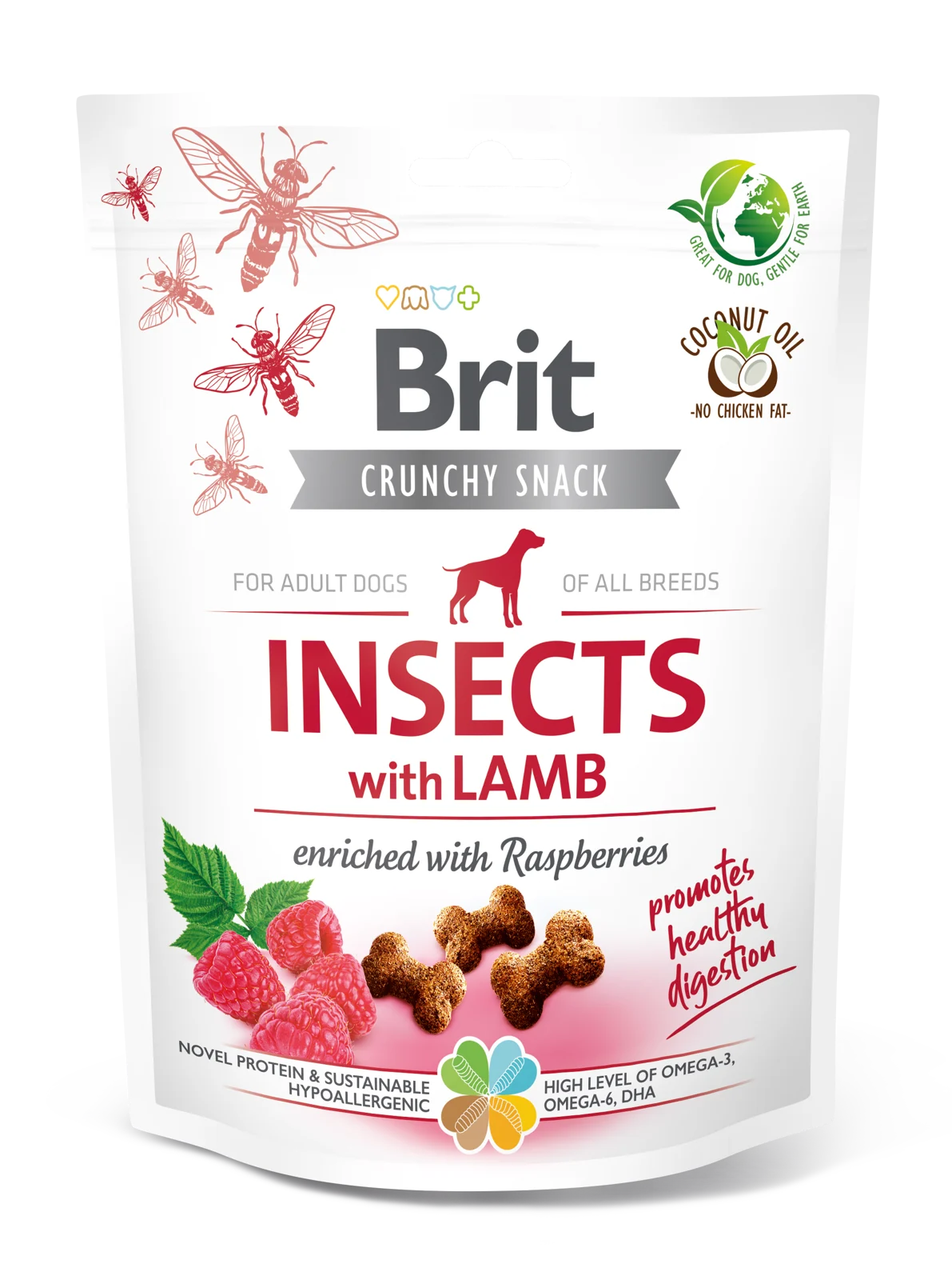 Brit Care Crunchy Insect & Lamb with raspberries - a delicacy for a dog 200g