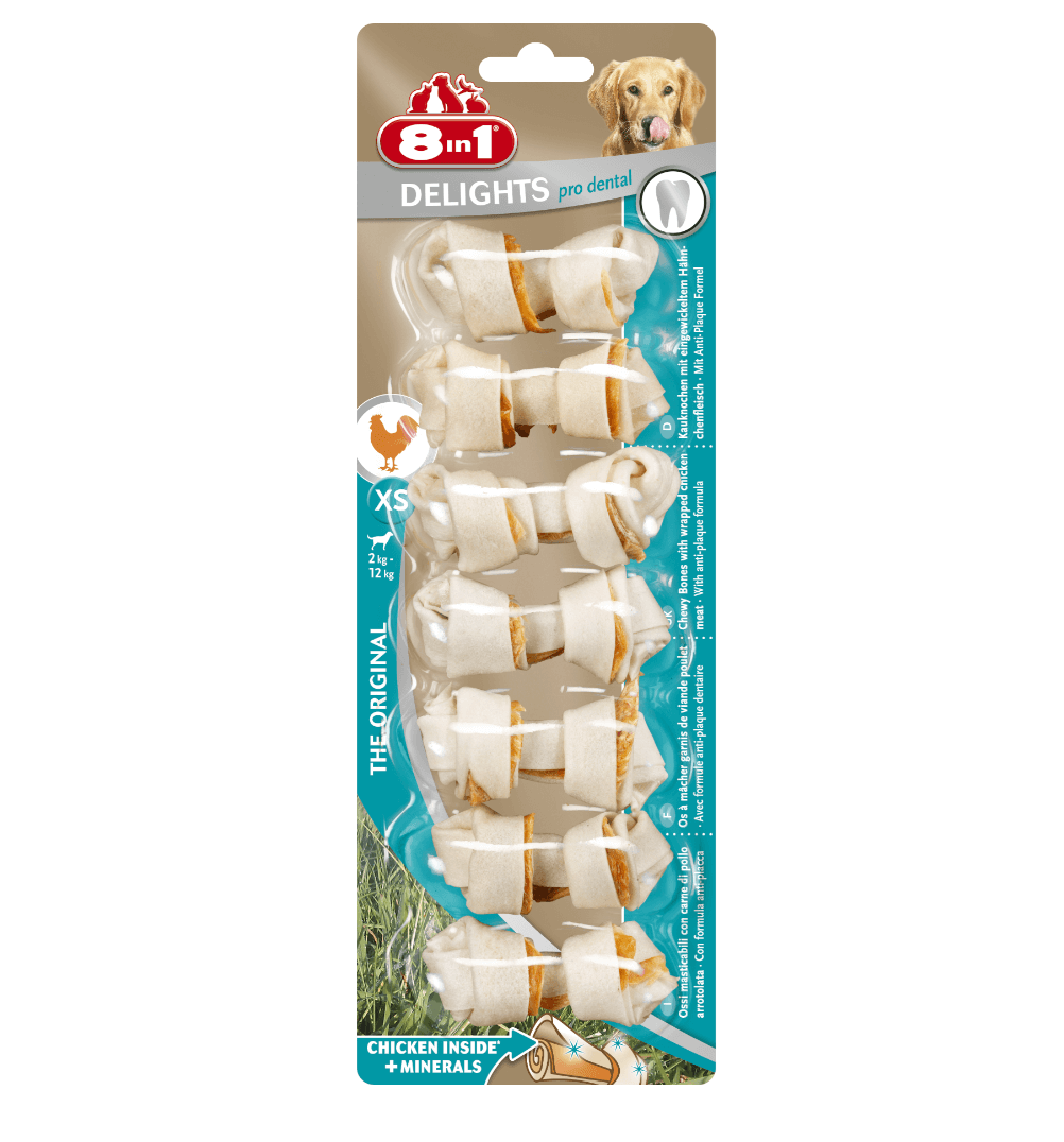 8in1 Delights Pro Dental XS – Dental Bones with Chicken 7 pcs.