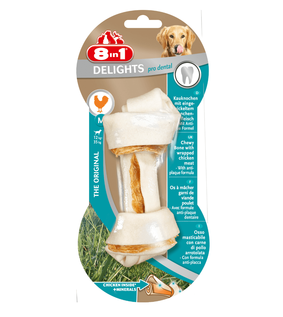 8in1 Delights Pro Dental M – Kość Dentystyczna z Kurczakiem 1 szt.