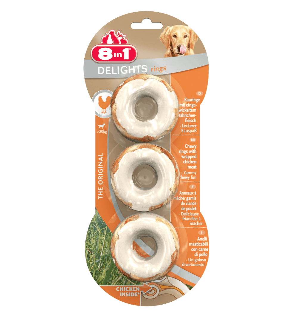 8in1 Delights – Chewing Rings with Chicken and Beef Skin 3 pcs.