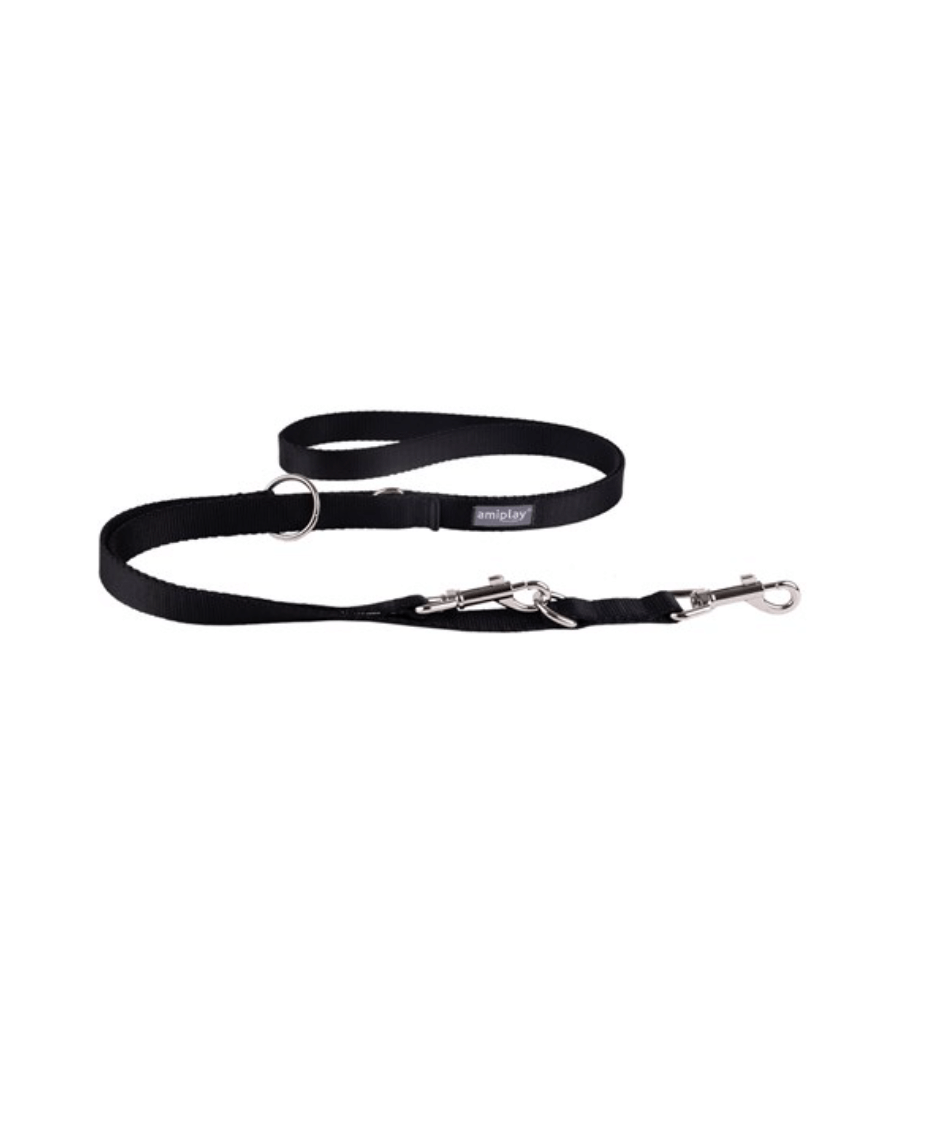 Dog leash Adjustable 6in1 Amiplay Popular in black