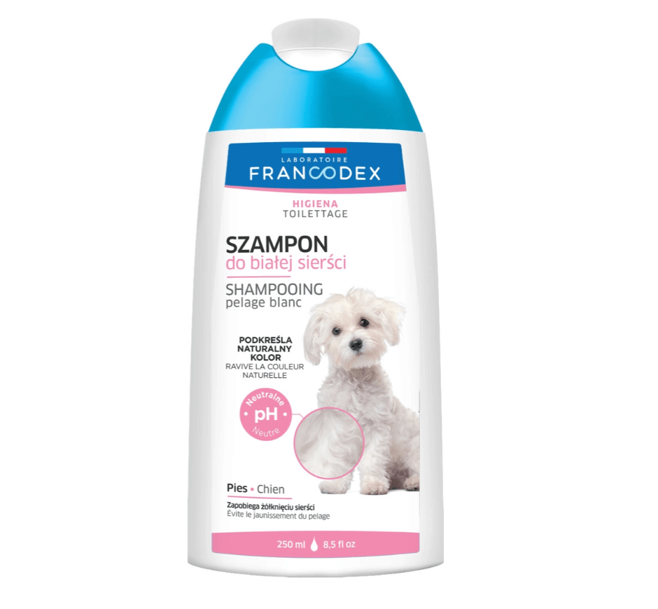 Szampon FRANCODEX do białej sierści psa 250 ml – bez parabenów
