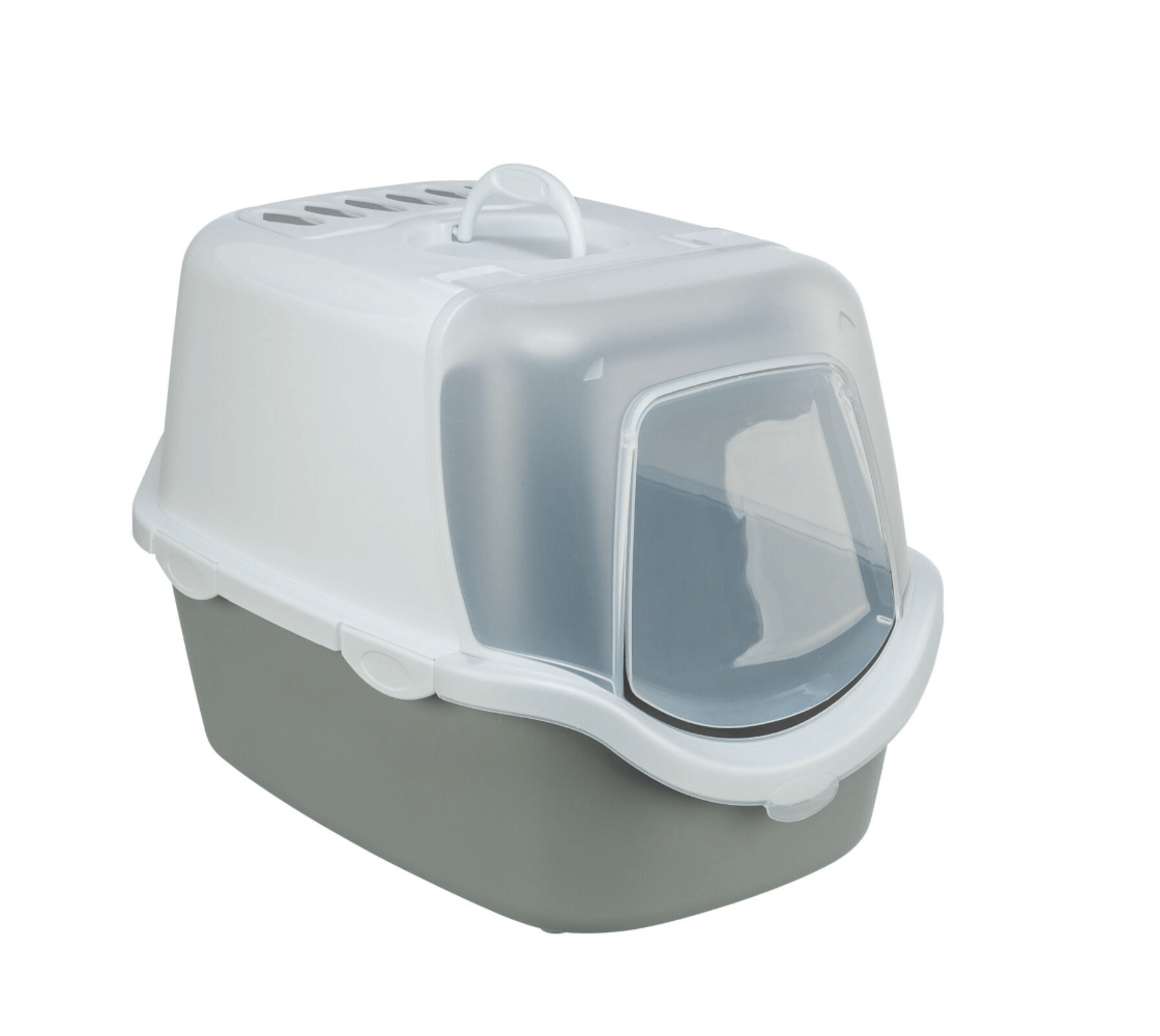 Vico Open Top covered litter box light gray/white 40×56 cm