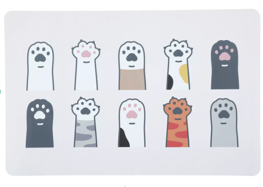 ZOLUX cat bowl mat, paw pattern, 43×28 cm