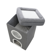 Saul - cat tower, gray, foldable, 64 cm