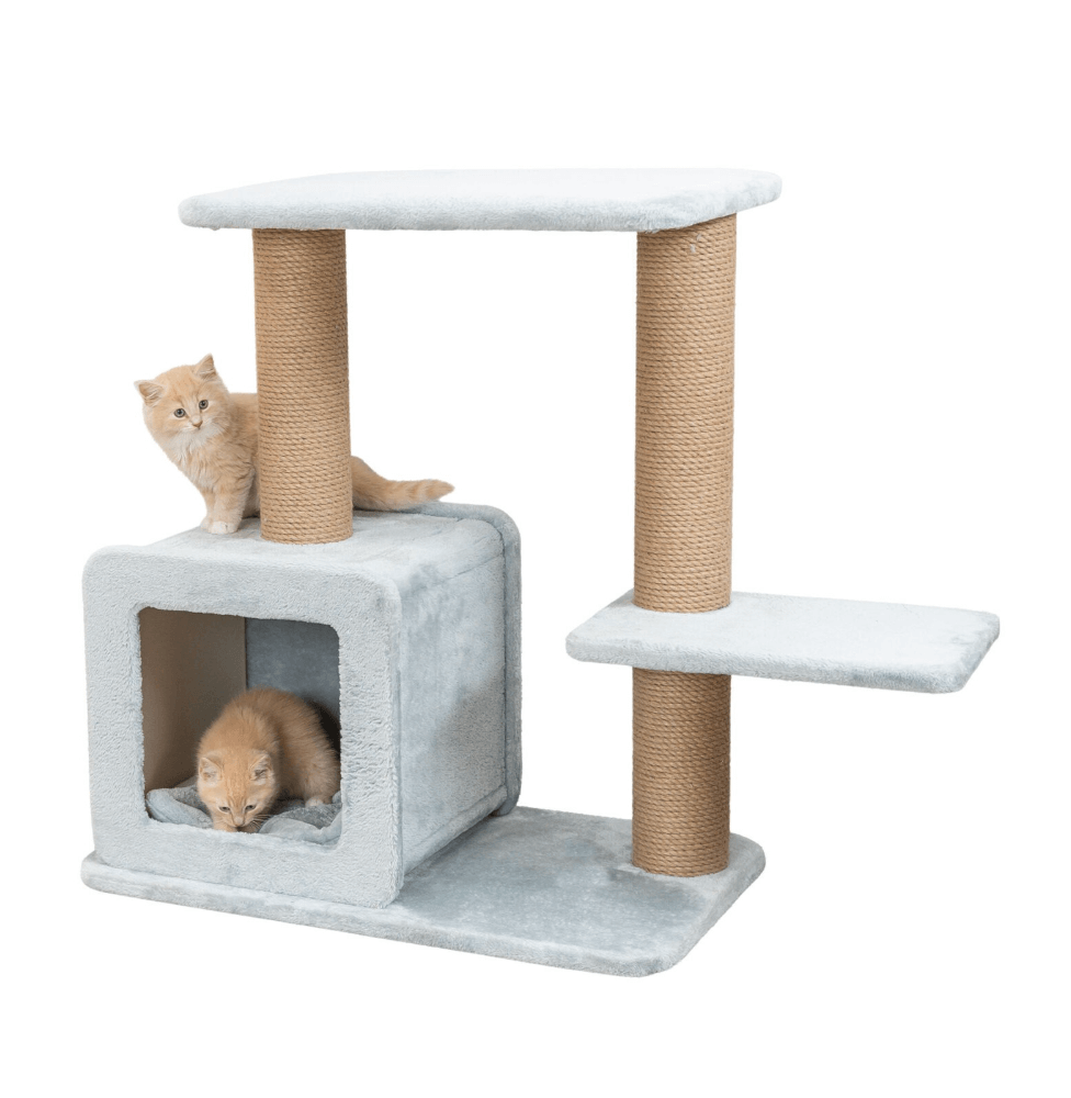 Elena 83 cm standing scratching post with house and platforms