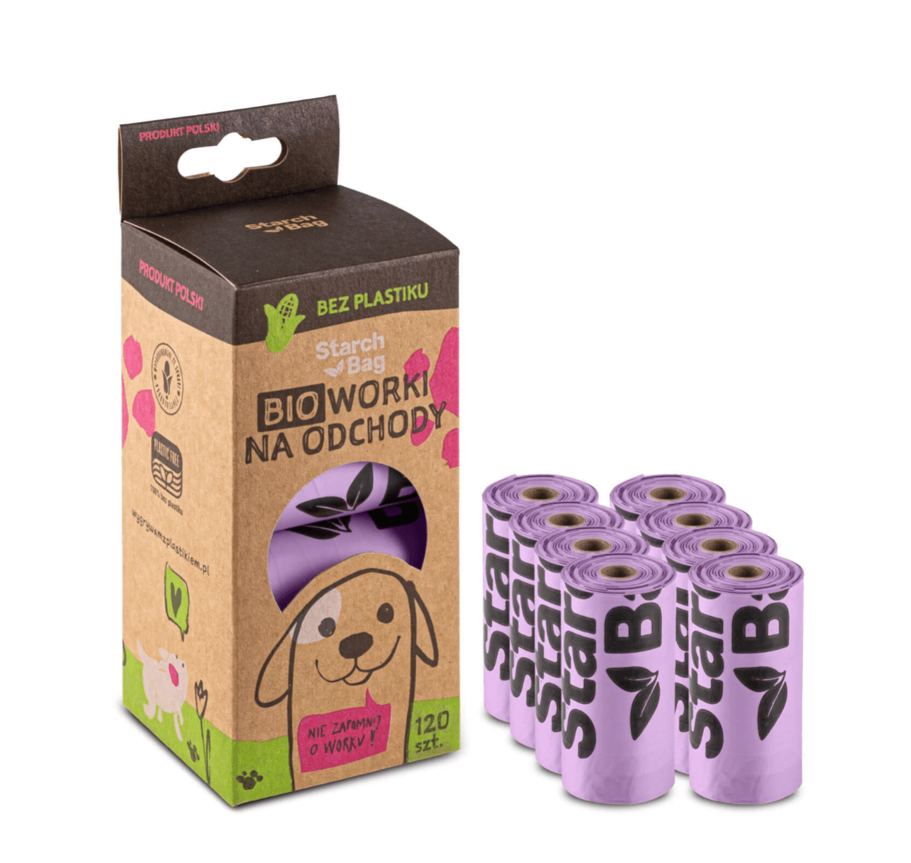 STARCHBAG BIObags for Cats Compostable 120 pcs. – Lilac