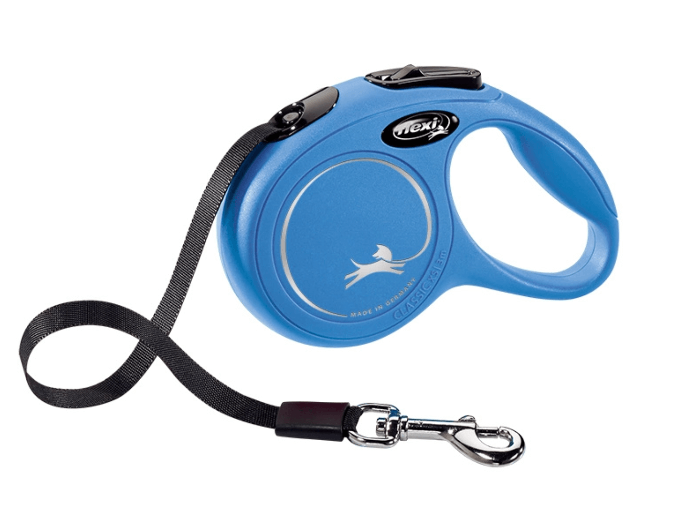 FLEXI Automatic dog leash NEW CLASSIC tape 3m and 5m blue