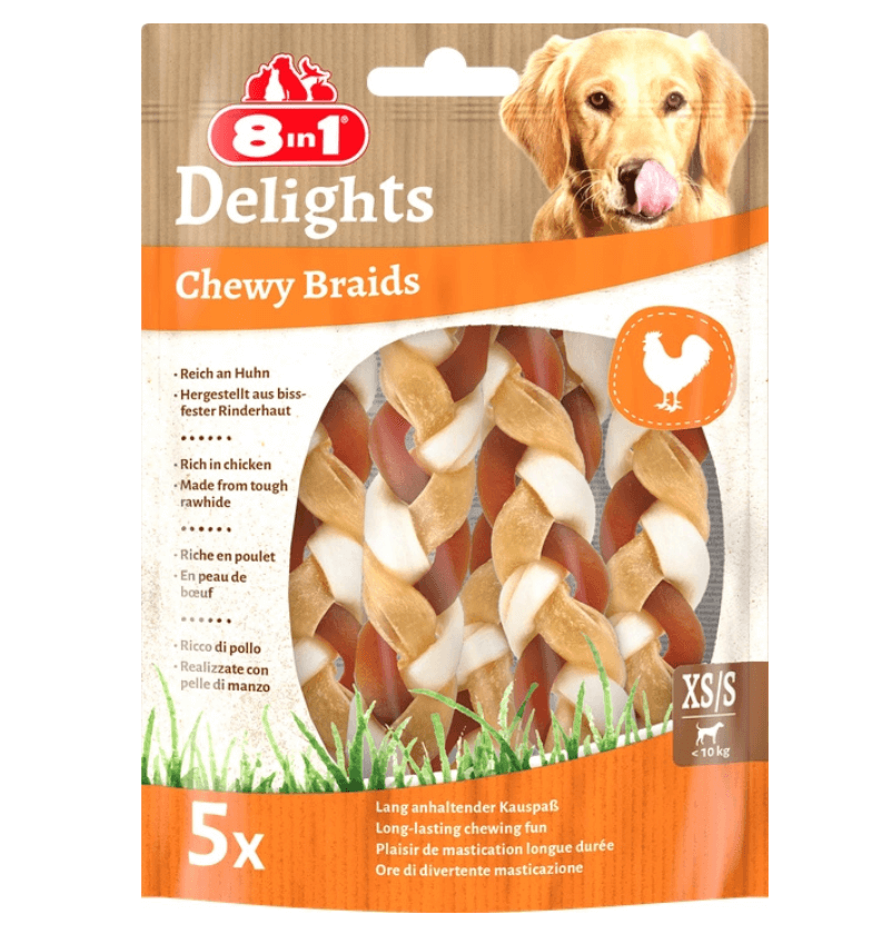 8in1 chewy braids xs/s - natural teether for a dog 75g