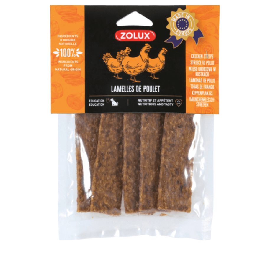 ZOLUX Paski z Kurczaka 100 g – Naturalna Przekąska dla Psa