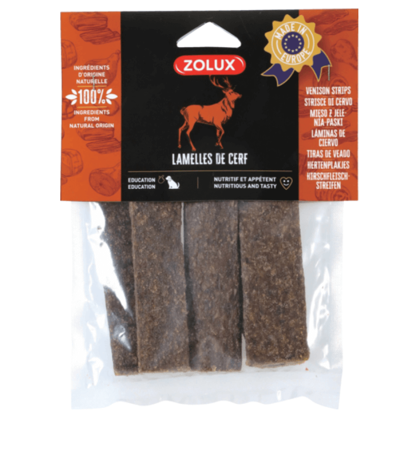 ZOLUX Paski z jelenia 100 g – Naturalny przysmak dla psa