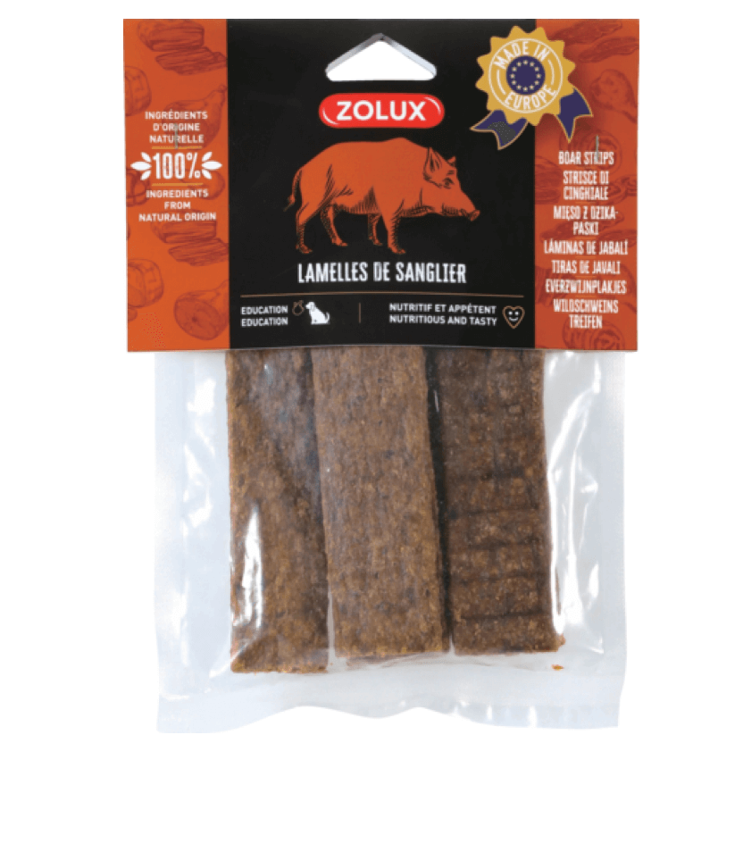 ZOLUX Przysmak naturalny dla psa Paski z dzika 100 g