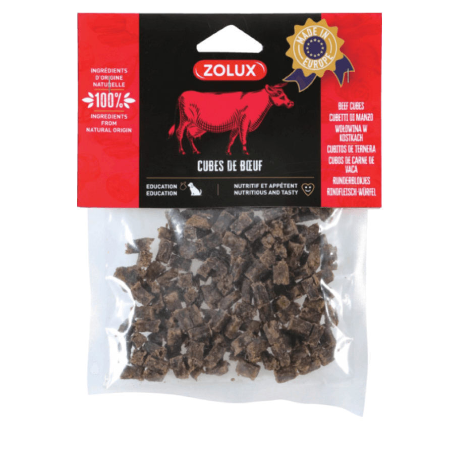 ZOLUX Przysmak naturalny dla psa Małe kostki wołowe 100 g