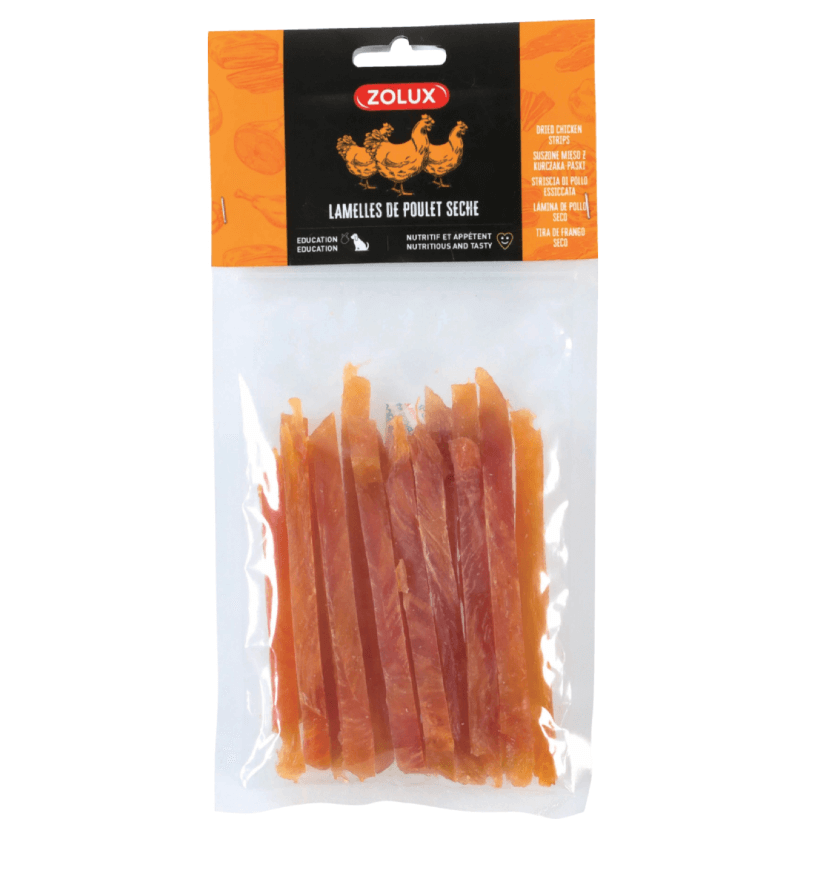 ZOLUX Przysmak naturalny dla psa Paski z suszonego mięsa kurczaka 100 g