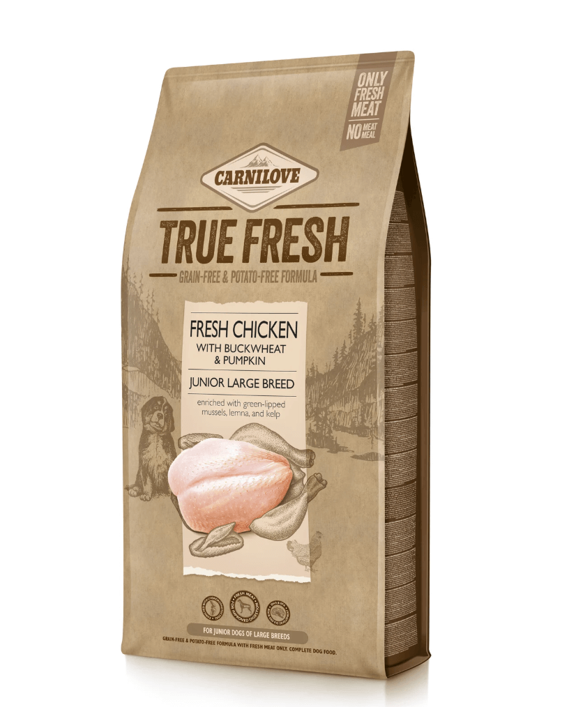 Carnilove Junior Large – kurczak, gryka i dynia dla dużych szczeniąt