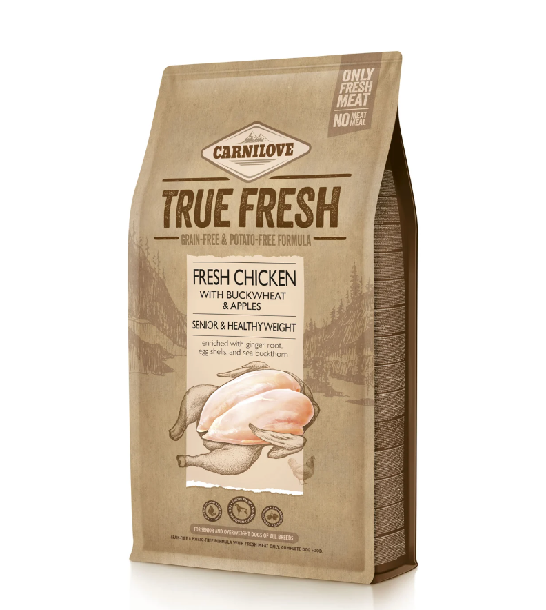 Carnilove Senior Chicken - frisches Hühnchen mit Buchweizen und Äpfeln für ältere Hunde