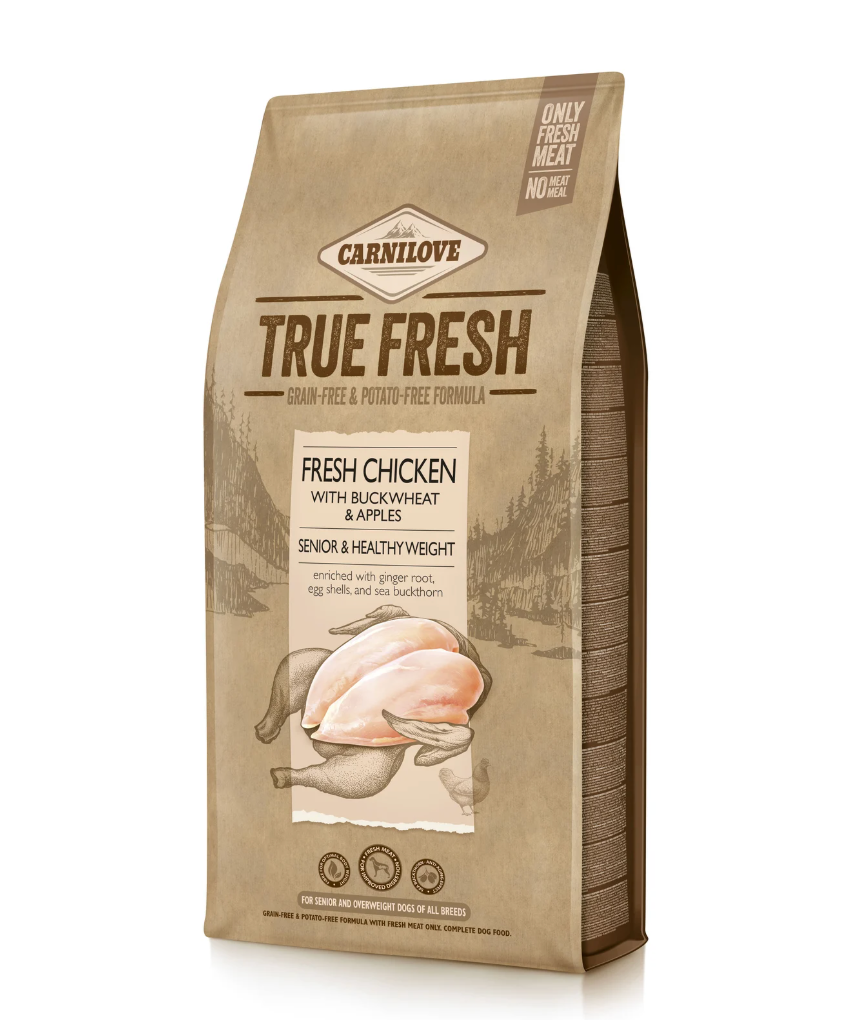 Carnilove Senior Chicken - frisches Hühnchen mit Buchweizen und Äpfeln für ältere Hunde