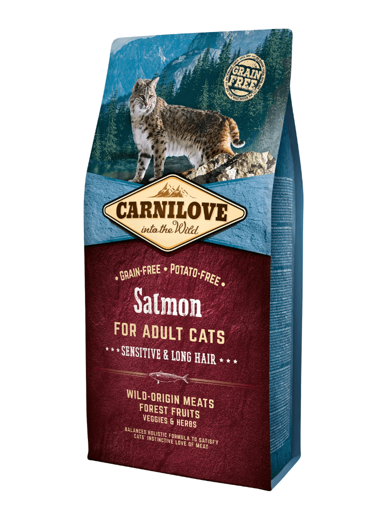 Carnilove salmon food for sensitive and long -haired cats