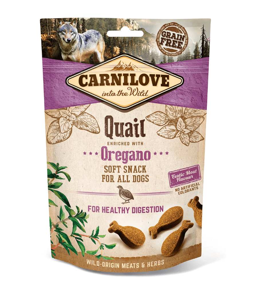 Carnilove Soft Snack Przepiórka & Oregano 200g – bez zbóż