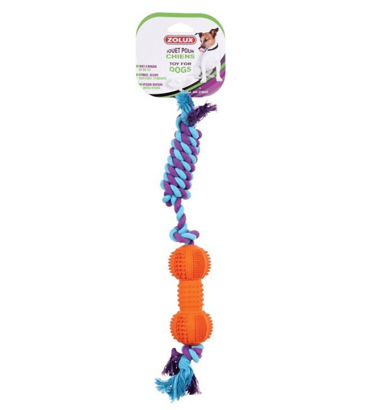 Zolux rubber bone with a 12 cm string - a dog toy