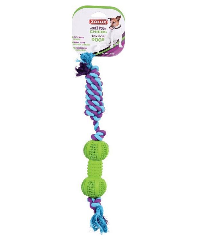 Zolux rubber bone with a 12 cm string - a dog toy