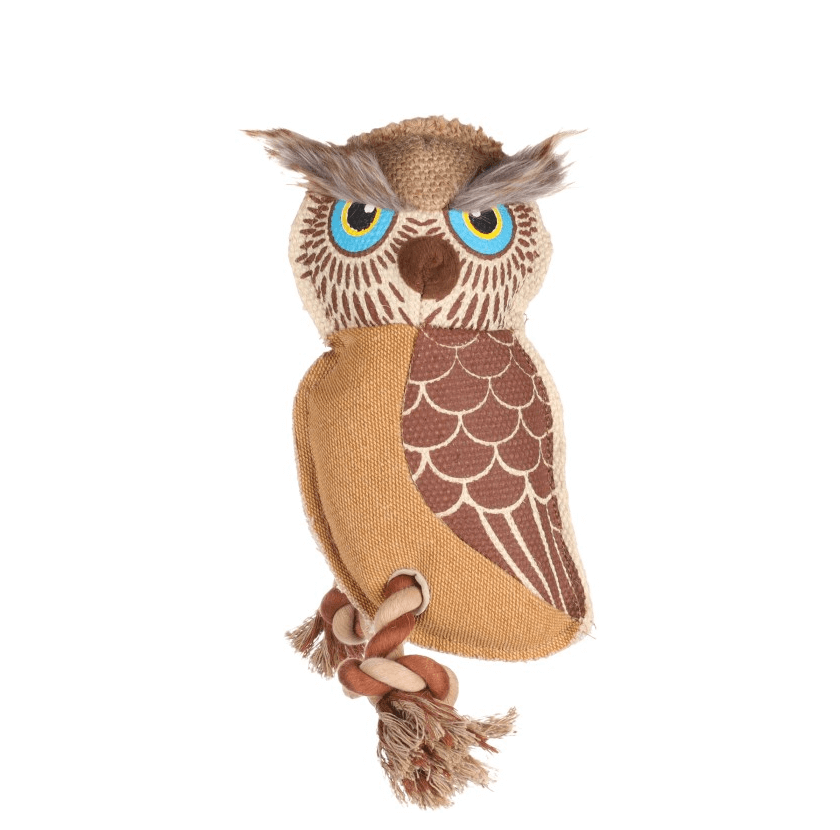 Flamingo will give an owl - a jute toy with a ps