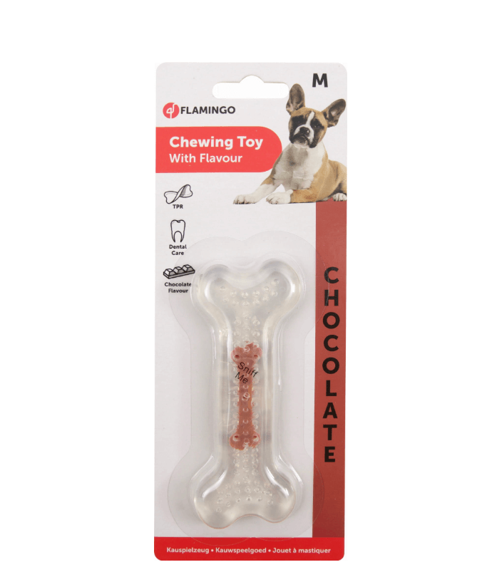 Flamingo TPR bone - chocolate flavor toy