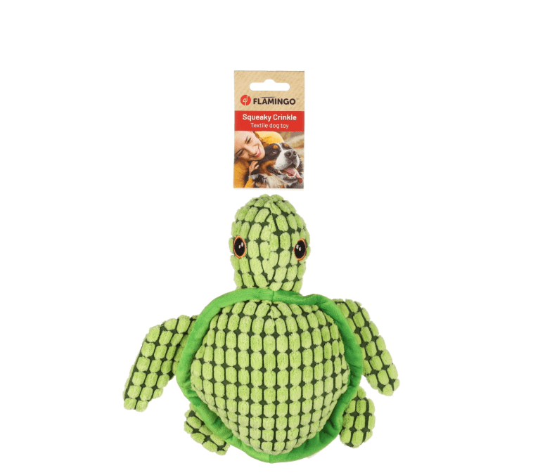 Flamingo turtle - a plush toy with pipe and rustling