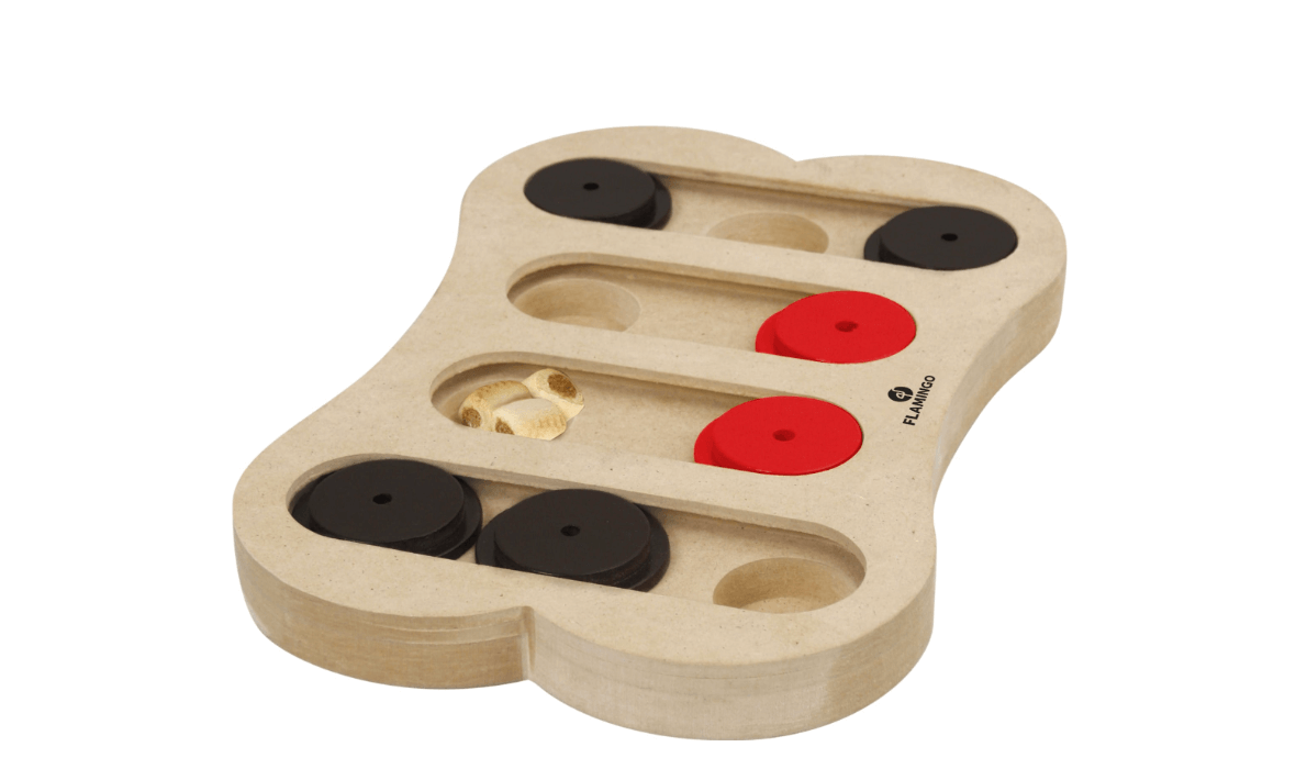 Flamingo Apollo - an interactive logical toy for a dog