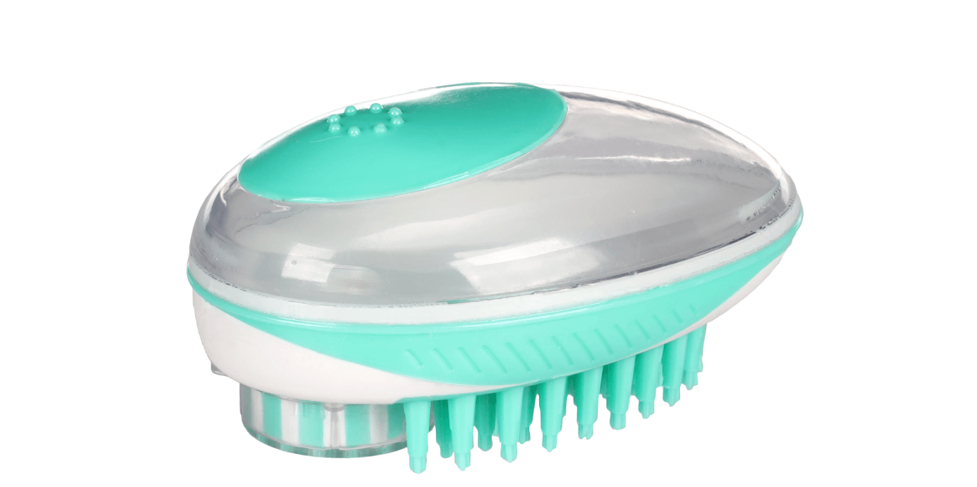 Flamingo Szczotka z dozownikiem na szampon – masaż i mycie