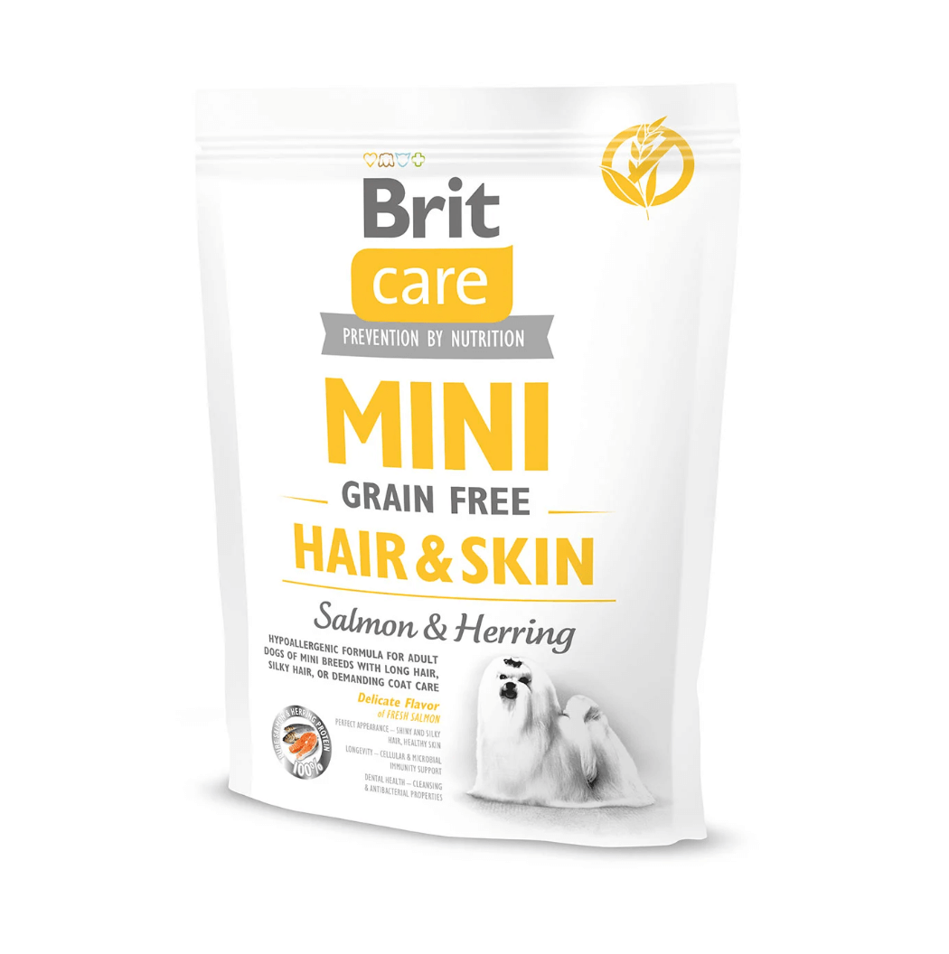 Brit Care Mini Hair & Skin Saumon et Hareng sans-sans