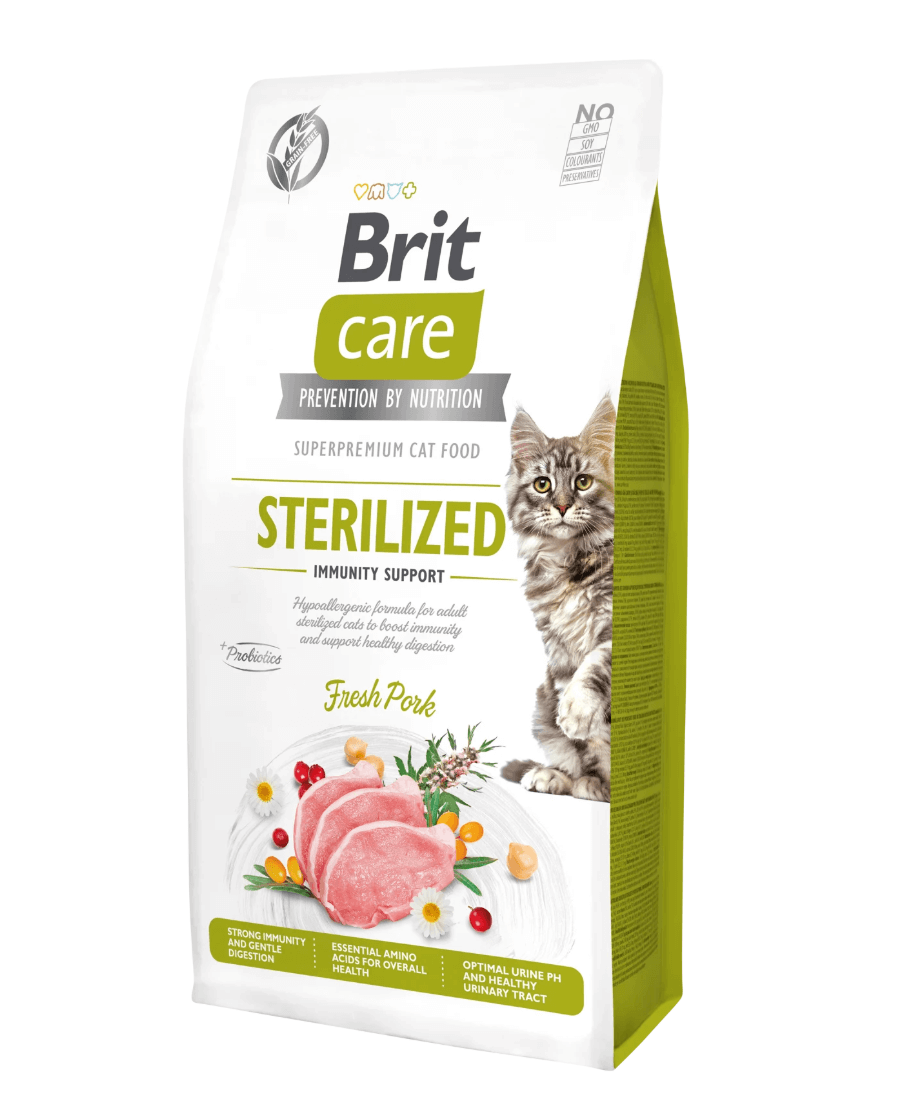 Brit Care cat sterilized - pork, resistance and healthy urinary system