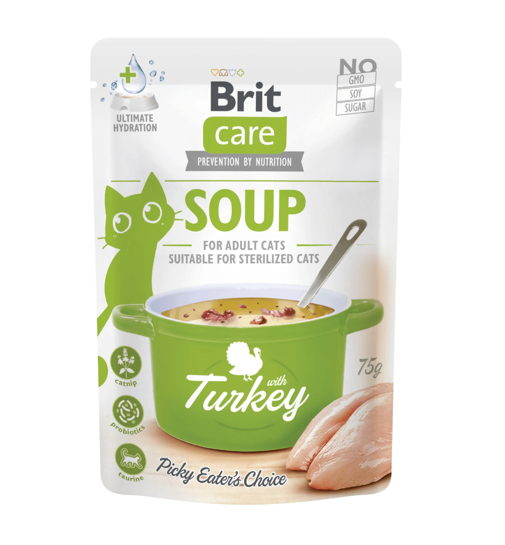 Brit Care Cat Soup z Indykiem 75g – mokra karma uzupełniająca