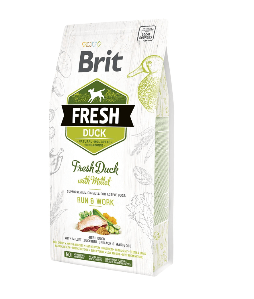 Brit Fresh Duck & Millet - for active adult dogs