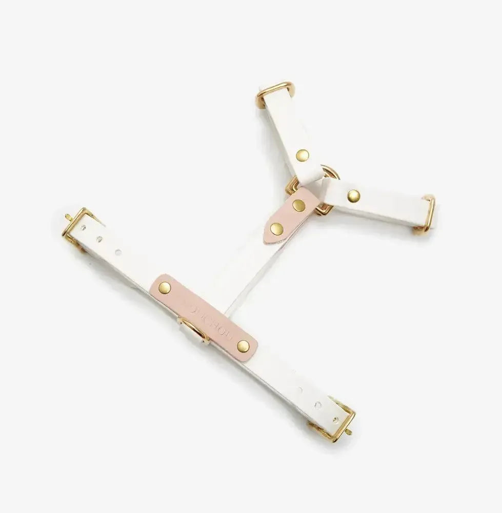 Dog harness "BioThane" guard - white with powder