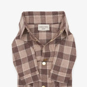 Striped Dog Shirt - 100% Cotton, Hand Sewn, Brown