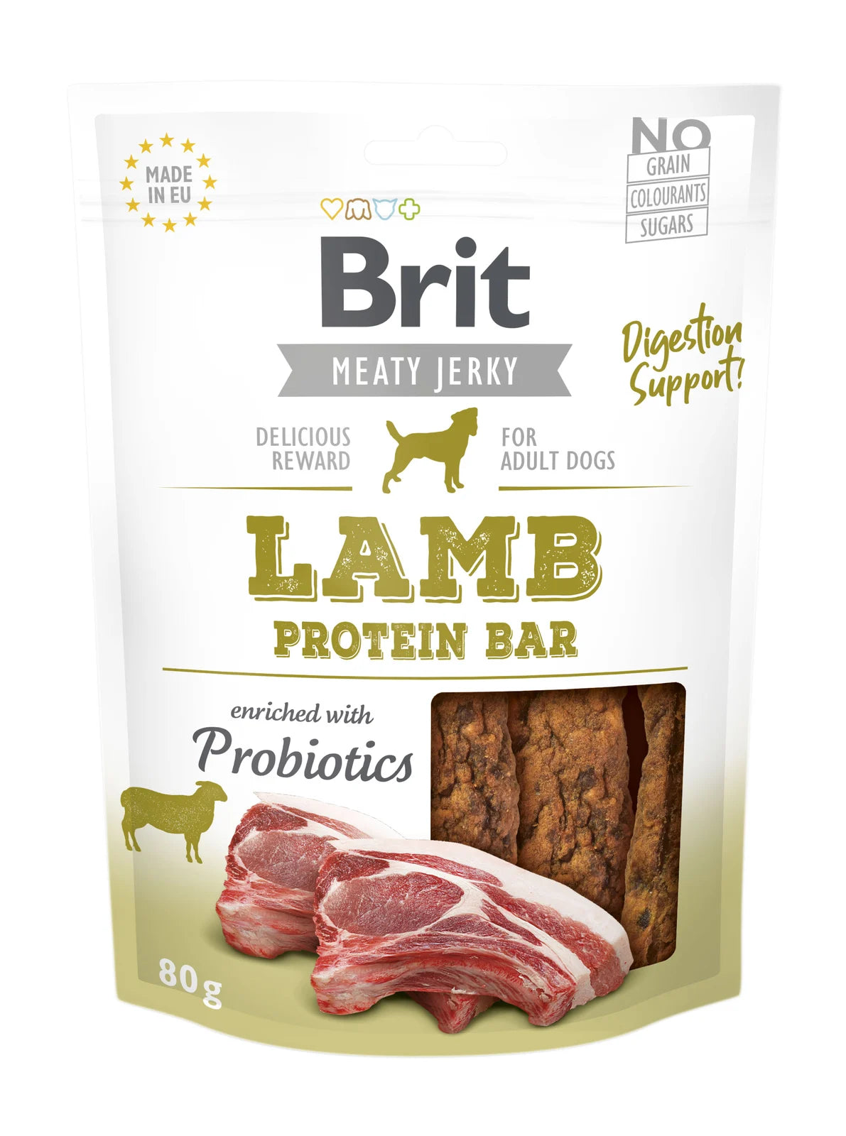 BRIT JERKY LAMB PROTEIN BAR - 85% lamb and chicken meat 80g
