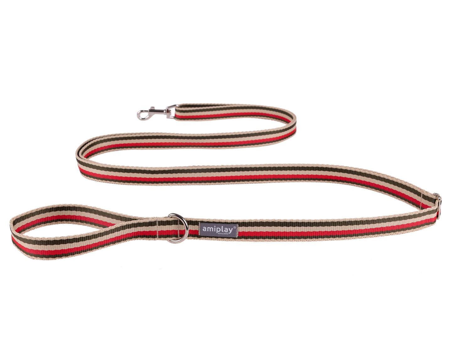 Adjustable Amiplay Easy Fix Dog Leash in Red-Olive