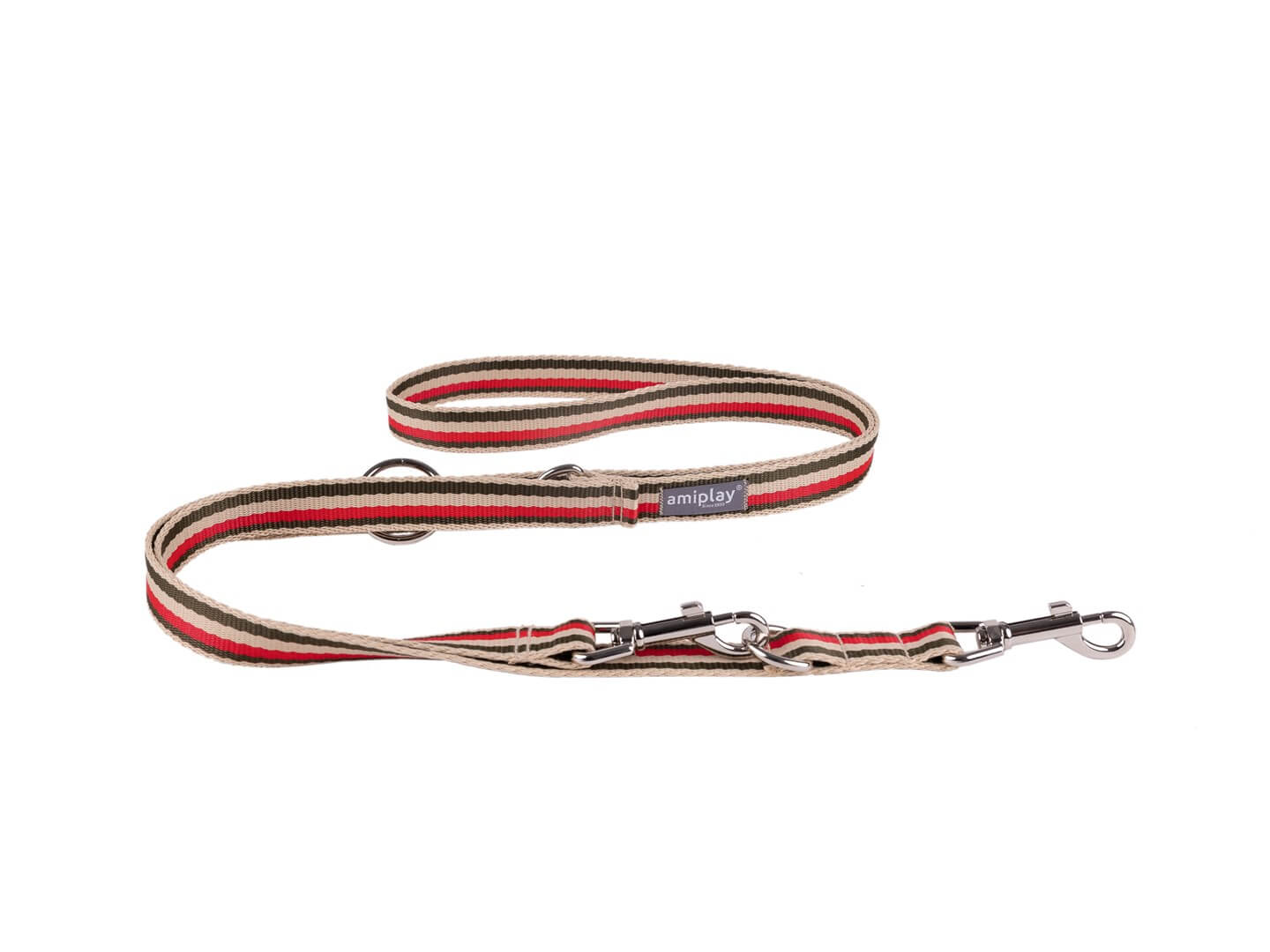 Dog leash Adjustable 6in1 Amiplay Popular in Red-olive color