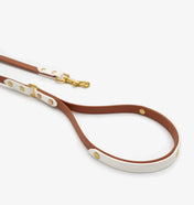 Dog leash "BioThane" - light brown with white