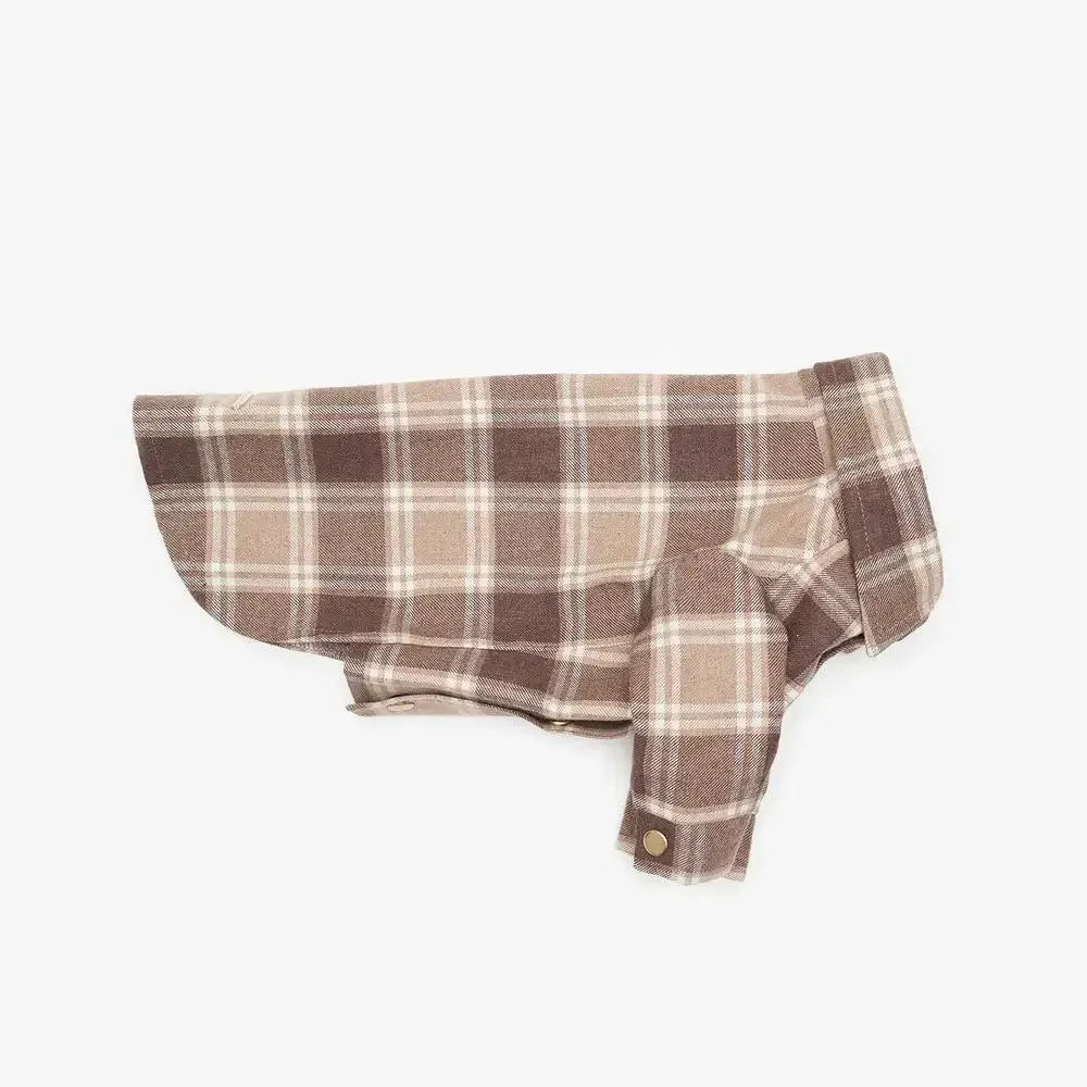 Striped Dog Shirt - 100% Cotton, Hand Sewn, Beige