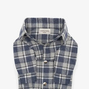 Striped Dog Shirt - 100% Cotton, Hand Sewn, Dark Blue