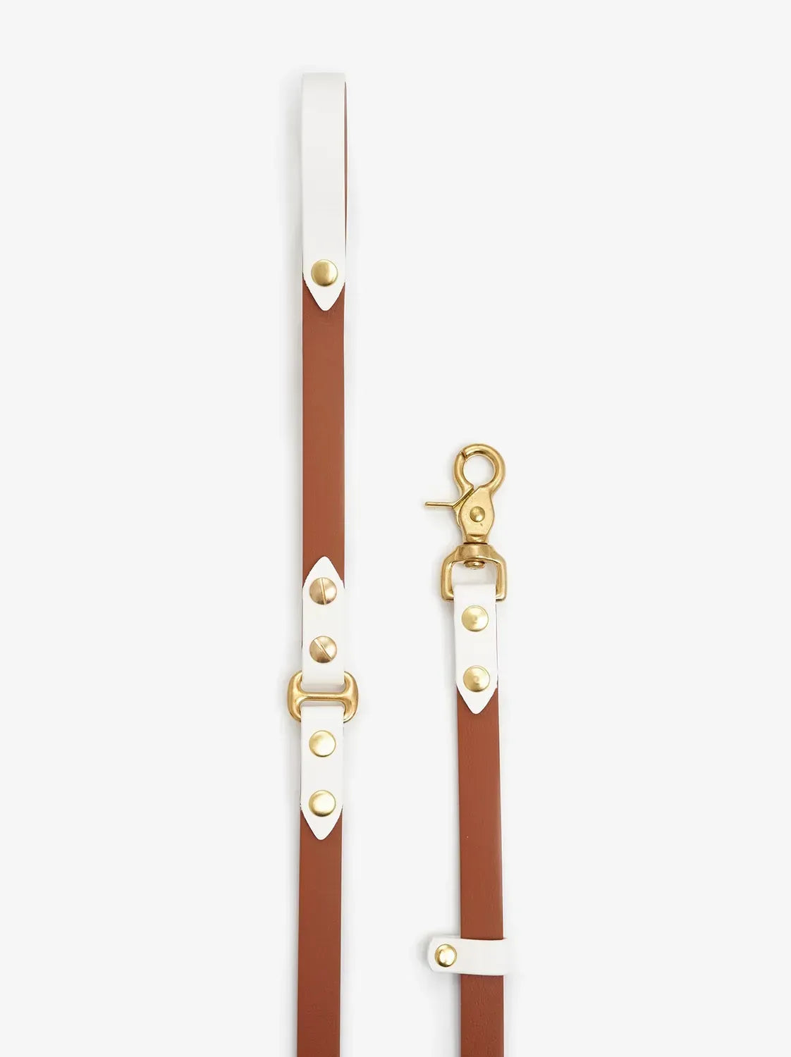 Dog leash "BioThane" - light brown with white