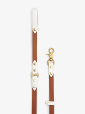 Dog leash "BioThane" - light brown with white