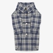 Striped Dog Shirt - 100% Cotton, Hand Sewn, Dark Blue