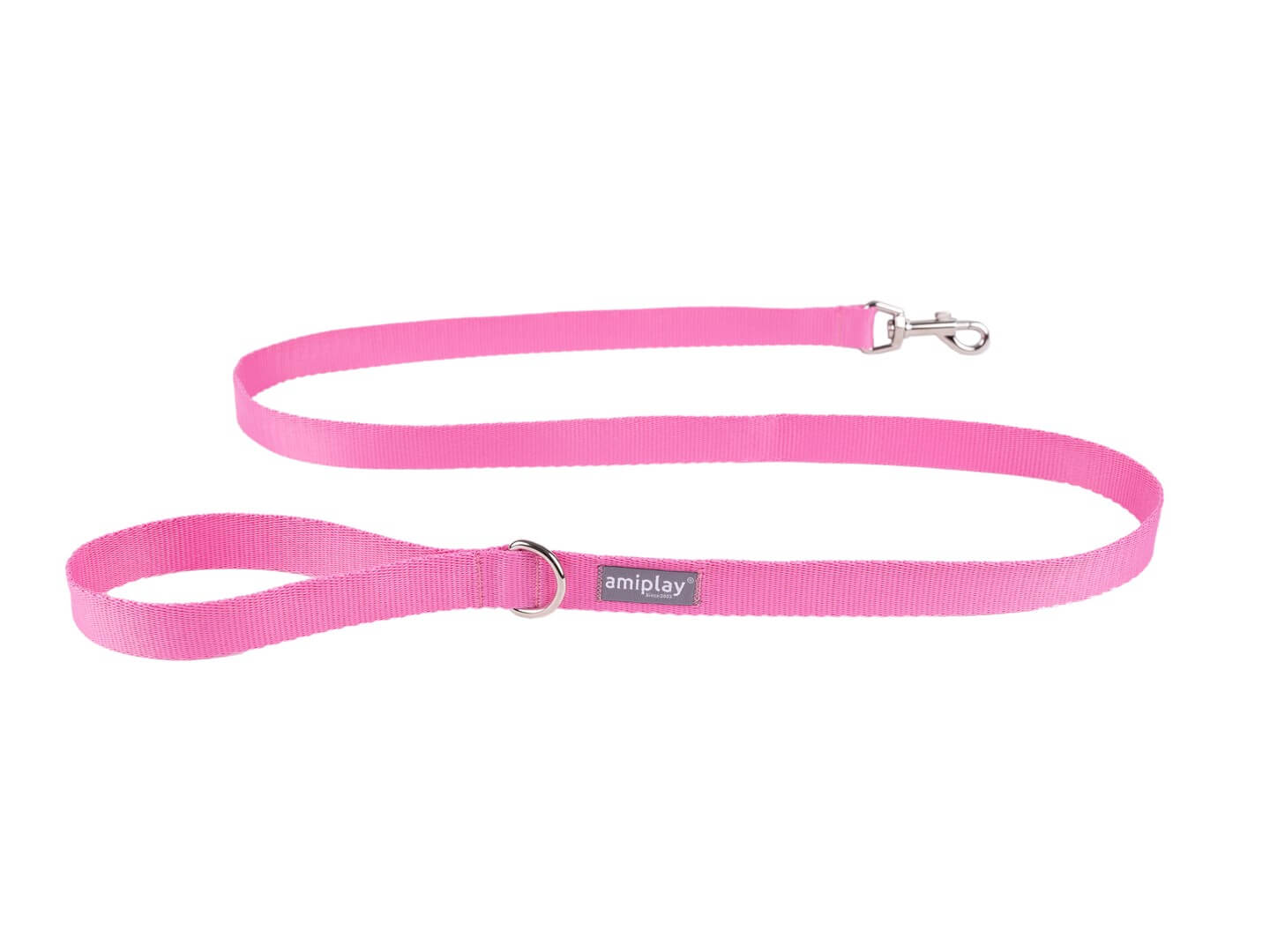 Smycz Popular Czarna dla psa – 150 cm, Różowy