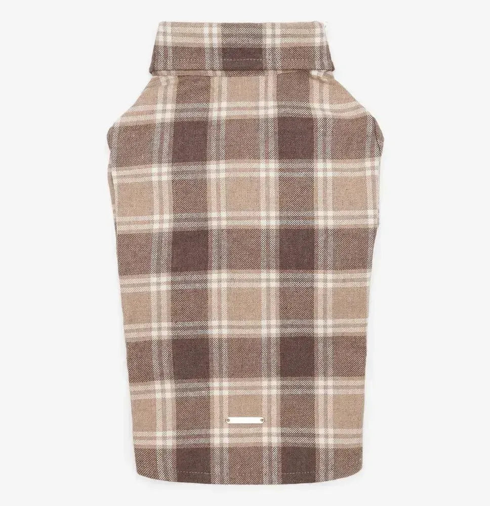 Striped Dog Shirt - 100% Cotton, Hand Sewn, Beige