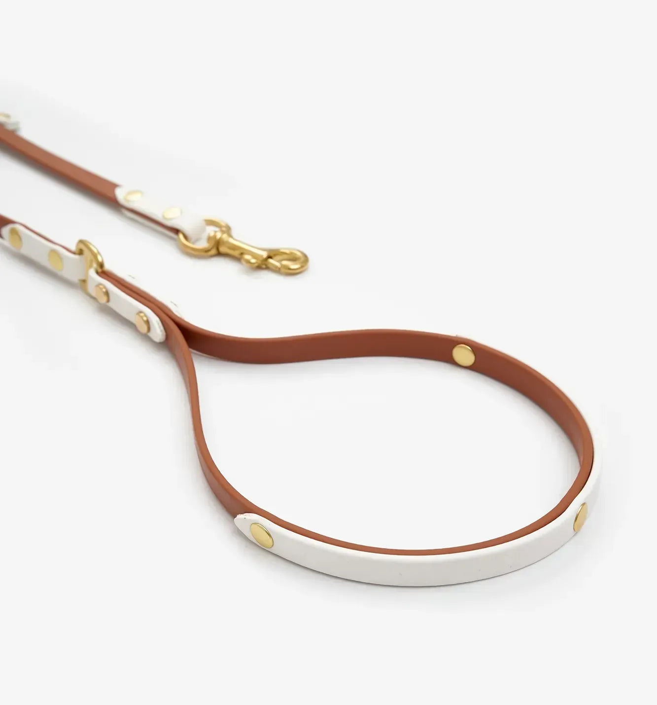 Dog leash "BioThane" - light brown with white