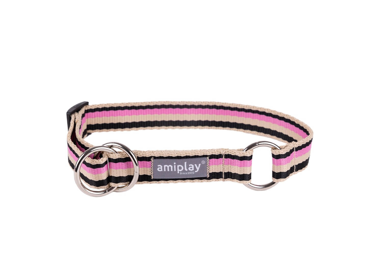 Obroża dla psa Obroża Półzaciskowa Amiplay Popular w kolorze Czarno-różowym
